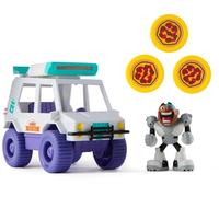 DC Comics - Teen Titans Go! - T-Car Pizza Launcher - Véhicule avec Figurine Interactive De Cyborg - Jouet À Collectionner - Figurine Super Héros - Voiture Enfant - Jouet Enfant 4 Ans Et +