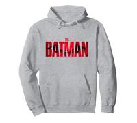 DC Comics The Batman Logo Sweat à Capuche, Unisexe pour Adultes, Gris Chiné, XL