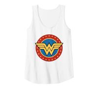 DC Comics Wonder Woman Circle Logo Débardeur, Femme, Blanc, S