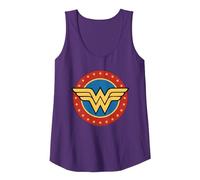 DC Comics Wonder Woman Circle Logo Débardeur, Femme, Violet, M
