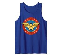 DC Comics Wonder Woman Circle Logo Débardeur, Homme, Bleu Royal, XXL