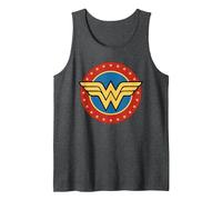 DC Comics Wonder Woman Circle Logo Débardeur, Homme, Chiné Foncé, XXL