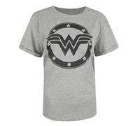 DC Comics Wonder Woman Metallic Logo T-Shirt, Gris (Sport Grey SPO), 8/S
