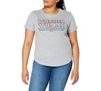DC Comics Wonder Woman Retro Regular Fit T-Shirt à Manches Courtes à col Rond pour Femme, Gris (Sport Grey SPO), 16 (Taille du Fabricant : XL)