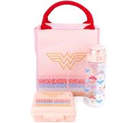 DC Comics Wonder Woman Rose Logo & Icon Print Sac à lunch bouteille et pot à goû