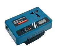 DC Converter to AC Outdoor Battery Inverter Power Converter DC 18V-21V to 220V AC Smart Fast Charger Adapter with 2 USB Ports