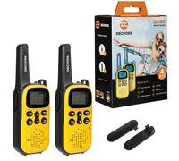 DC DECROSS 43/44 Walkie Talkie, Set de 2 Walki Talki jusqu'à 4 km, PMR446 16 canaux, VOX, Lampe de Poche, Cadeau, randonnées, Camping (DC43 Jaune)