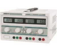 DC-DOPPEL-LABORNETZGERÄT 2 x 0-30 VDC / 0-3 A + 5 VDC FEST / 3 A MAX. MIT 4 LCD-DISPLAYS