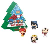 Funko Pocket Pop! DC Holiday - Superman - Tree Holiday Box 4 Pieces - DC Comics - Porte-clés - Mini-Figurine en Vinyle à Collectionner Porte-clés Fantaisie - Cadeau de Noël - Idée de Cadeau