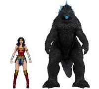 DC Justice League Monsterverse DC Multiverse - Pack de 2 figurines Wonder Woman Vs. Atomic Blast Godzilla 18 cm