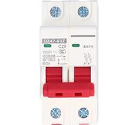 DC Miniature Circuit Breaker 2P Solar PV System Isolator DIN Rail Mount 1000V 20A DZ47-63Z C20