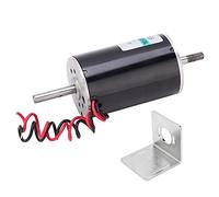 DC Motor 24V 80W High Speed | Double Output Shaft CW CCW Rotation | Speed Regulation for Lawn Mowers/Grinders/Tools | Model XD60D94-24Y - 100S (with Bracket)