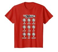 DC Originals The Many Moods of The Joker Camiseta T-Shirt, Enfant, Rouge, 4 Ans