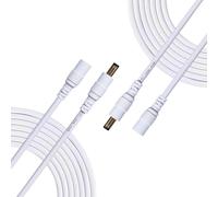 DC Power Extension Cable 2.5 mm x 5.5 mm DC Plug Extension Cable Male to Female Connector for AC Adapter,CCTV Camera Power and More-2 x 1 m White
