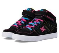 DC Pure Chaussures de skate montantes pour garçon avec sangle de cheville et lacets élastiques, multicolore, 4.5 Big Kid