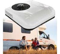 DC RV Climatiseur 2 en 1 Toit avec Refroidissement et Chauffage, Climatiseur Stationnement électrique Camping-Car Système Climatisation pour Voiture RV Camion Camper, White-12V