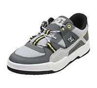 Dc Shoes - Baskets Construct Pour Hommes, Cuir Et Textile Gris Jaune - 43