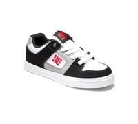 DC Shoes Chaussures en Cuir Pur pour garçon, Blanc/Noir/Rouge, 38 EU