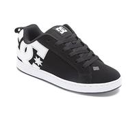DC Shoes Chaussures Court Graffik Femme - Baskets en Cuir Noir et Blanc - 36 EU