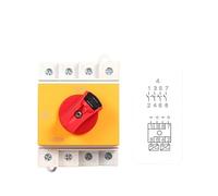 DC Solar Isolator Switch PV 1000V 32A 2P Din Rail Mounting Rotating Handle EKD6-DB32 MQXFCZUX(EKD6-32-4 (4P 32A))