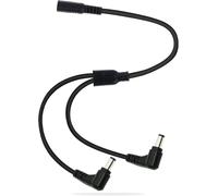 DC Splitter Cable 1 Female to 2 Male Right Angle 12V DC 5.5mm X 2.1mm Y Splitter Adppter Extension Cable Female 90 Degree Male 0.7m (1 to 2 Way Right Angle)