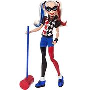 DC Super Hero Girls Poupée articulée Harley Quinn de 30 cm aux cheveux tricolores, avec maillet, tenue en tissu et carte d'identité, jouet enfant, DLT65