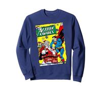 DC Superman Cover 105 Xmas Sweatshirt, Unisexe pour Adultes, Bleu Marine, L