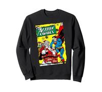 DC Superman Cover 105 Xmas Sweatshirt, Unisexe pour Adultes, Noir, XL