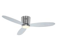 DC Ventilateur plafond avec LED Plano 112cm Chrome Ventilateur avec Télécommande
