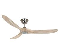 DC Ventilateur plafond Télécommande 152 cm Ventilateur Éco Genuino Chrome Bois