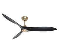 DC Ventilateur plafond Télécommande Basse Conso Eco Airscrew Laiton Noir 152 cm