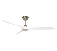 DC Ventilateur plafond Télécommande Eco Airscrew Laiton brossé Blanc mat 152 cm