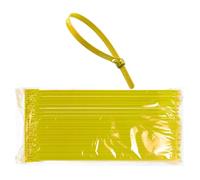 DC VOLTAGE Lot de 100 attaches de câble réutilisables de 3,6 mm x 150 mm, très résistantes avec résistance à la traction de 18,1 kg, jaunes, libérables, réglables, attaches en nylon solide de 15,2 cm