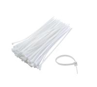 DC VOLTAGE Lot de 100 serre-câbles blancs en nylon transparent de 2,5 mm x 200 mm - Résistance à la traction sécurisée - Multi-usages - Mécanisme autobloquant sécurisé pour la maison, le jardin, le