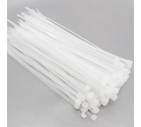 DC VOLTAGE Lot de 100 serre-câbles en nylon de qualité supérieure, multi-usages, mécanisme autobloquant, pour la maison, le jardin, le bureau et le bricolage Blanc transparent 300 mm x 3,6 mm