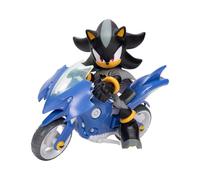 DC x Sonic - Figurine Articulée Shadow en Batman et la Batcycle - Licence Officielle - 13 cm - Véhicule Interactif - Détaillé - Jouets à Collectionner - Idée Cadeau Fan et Enfant dès 3 Ans - 429124