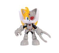 DC x Sonic - Tails comme Cyborg 6 cm, Figurine d'action, Licence Officielle Jakks Pacific, Haute Articulation et Design détaillé, Emballage Collector