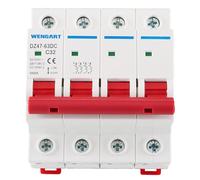 DC1000V PV Automatic Circuit Breaker 4 Pole DC Miniature Circuit Breaker Protective Air Circuit Breaker 35mm DIN Rail Mount for Solar PV Installation Solar Cells Grid System.