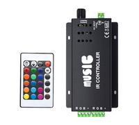 DC12-24V 24 Touches ContrôLeur de Musique 3 Canaux IR TéLéCommande RVB Sensible au Son pour Lampe à Bande LED