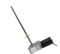 DC12V24V Worm Gear electronic starter With T8 Screw Shaft Length 215MM With Flange Low Speed Reversible Adjustable Speed Power-Off Self-Lock IINKUEYK(24v 471rpm 2kgf.cm,Pitch 2MM Lead 2MM)