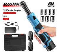 Dc18V sans fil 3/8 "wave à cliquet électrique Impact électrique français extension à cliquet 280 tr/min puissance réparation de voiture 18V outils Red-18V-2000mAh*2