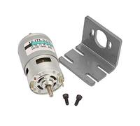DC24V 12V 775 Moteur 50W Moteur à courant continu à grand arbre et couple de grande puissance pour générateur de DIY(12V4500RPM-avec support)