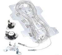 DC47-00019A Kit de réparation d'élément chauffant pour sèche-linge avec thermostat DC47-00018A et fusible thermique DC96-00887A en acier inoxydable nickel-chrome pour modèles Samsung DV42H5000EWA3