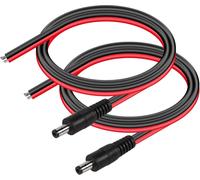 DC5521 Power Pigtails Cable 1.6FT 14AWG 5.5mmx2.1mm DC Male Bare Wire Open End Power Wire,DC Supply Repair Cable-2 Pieces
