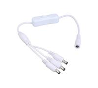 DC5521 Y Câble d'alimentation répartiteur 5,5 x 2,1 mm avec interrupteur marche/arrêt pour caméra de sécurité et lumière LED 37 cm