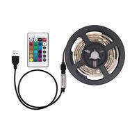 DC5V 6W 1M 60 LED RGB Bande lumineuse avec télécommande, alimentation USB, 16 couleurs, 4 modes, IP65, SMD3528 pour la maison, fête, TV, décoration intérieure