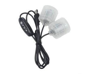 DC5V USB Vibrating Dual Motors with 3-Speed RegulatorPortable Massage Device for Oreillers, Coussins, Ceintures Câble Transparent 1,1 m