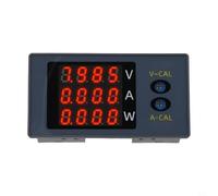 DC730 LED Compteur de tension et de courant numérique avec fonction de mesure de puissance pour test électrique CC avec réglage de l'affichage fin (rouge + rouge + rouge)