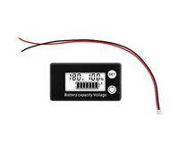 DC8-100V 15MA LCD Compteur D'électricité Numérique 6133A Indicateur De Capacité Batterie Lithium LiFePO4 Voltmètre Cellule Au Plomb Surveillance éNergéTique(White,with Temp Alarm)