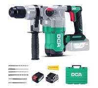 DCA Marteau Perforateur Sans Fil 18V, 4.5 J d'énergie de Frappe et 3800 BPM, 4 Pièces 28mm SDS-Plus, Moteur Sans Balais Marteau Perforateur Haute Performance, Batterie 5.0Ah, Chargeur Rapide 4A